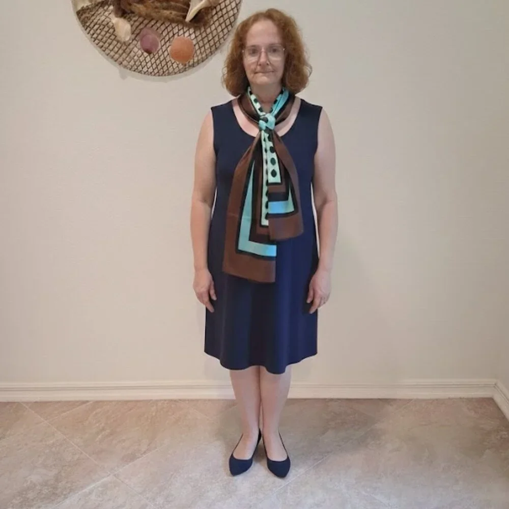 Yves Saint Laurent Brown & Turquoise Geometric Square 100% Silk Scarf - Picture 3 of 6